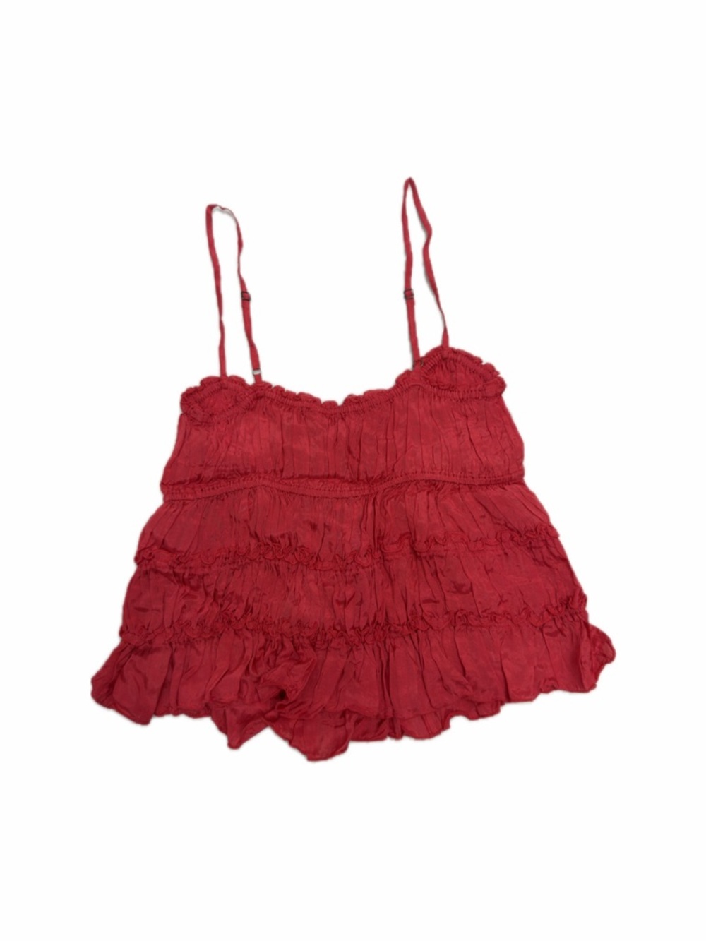 Free People Red Ruffled Tank - Picture 2 of 2